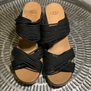 Tan black UGG SANDALS